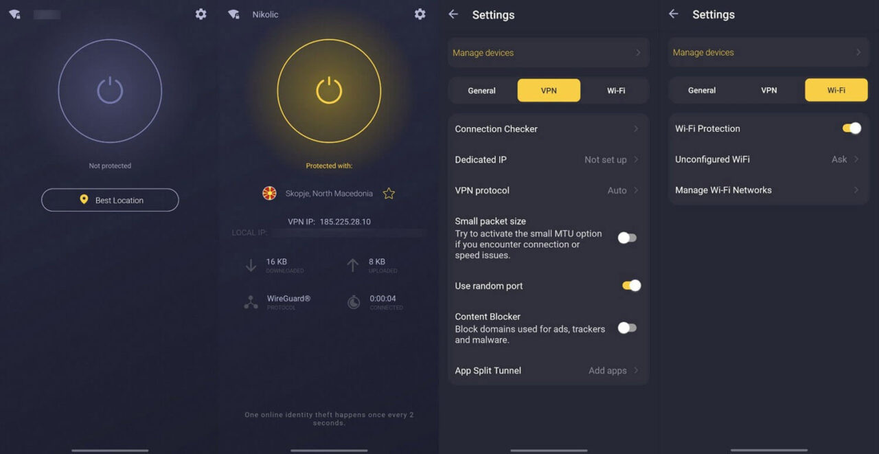 CyberGhost VPN App UI