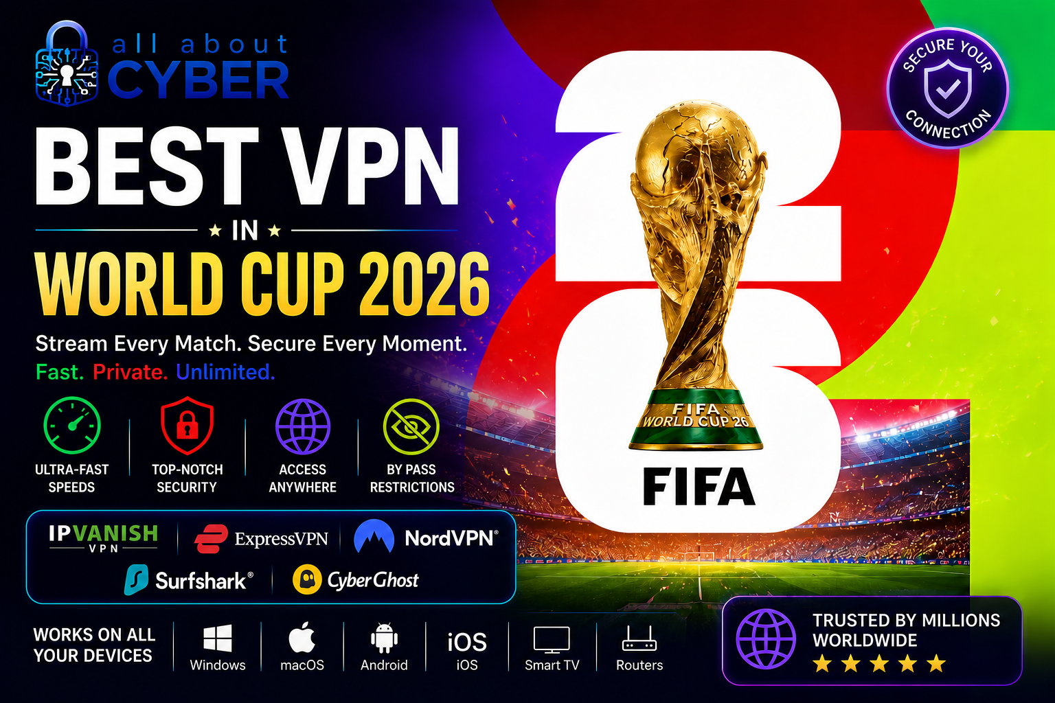 أحسن VPN لكأس العالم 2026 - شاهد كل الماتشات من أي مكان
